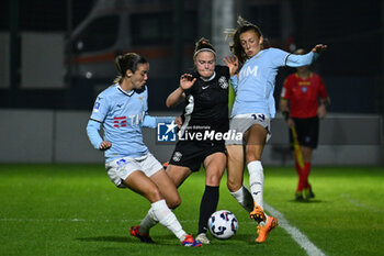 2024-11-02 - Clarisse Le Bihan of S.S. Lazio, Mina Bergersen of F.C. Como Women and Martina Zanoli of S.S. Lazio in action during the 8th day of the Serie A Femminile eBay Championship between S.S. Lazio and F.C. Como at the Mirko Fersini Stadium on November 2, 2024 in Formello, Italy. - LAZIO WOMEN VS FC COMO WOMEN - ITALIAN SERIE A WOMEN - SOCCER