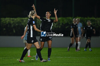 2024-11-02 - Berta Bou Salas aof F.C. Como Women celebrates the gol of Julia Karlernas of F.C. Como Women during the 8th day of the Serie A Femminile eBay Championship between S.S. Lazio and F.C. Como at the Mirko Fersini Stadium on November 2, 2024 in Formello, Italy. - LAZIO WOMEN VS FC COMO WOMEN - ITALIAN SERIE A WOMEN - SOCCER