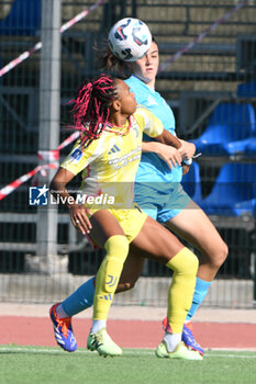 2024-11-03 - Tecla Pettenuzzo of Napoli Femminile competes for the ball with Cristina Girelli of Juventus FC \during the Soccer- Italian Serie A Women between Napoli Femminile vs Juventus FC at Arena Giuseppe Piccolo Stadium - NAPOLI FEMMINILE VS JUVENTUS FC - ITALIAN SERIE A WOMEN - SOCCER