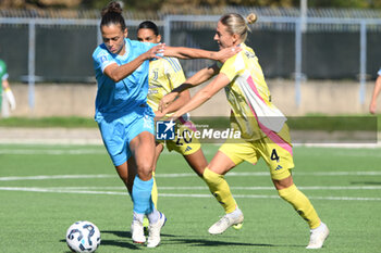 2024-11-03 - Marija Banusic of Napoli Femminile competes for the ball with Emma Nanny Kullberg of Juventus FC during the Soccer- Italian Serie A Women between Napoli Femminile vs Juventus FC at Arena Giuseppe Piccolo Stadium - NAPOLI FEMMINILE VS JUVENTUS FC - ITALIAN SERIE A WOMEN - SOCCER