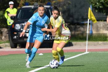 2024-11-03 - Marija Banusic of Napoli Femminile competes for the ball with Viola Monica Calligaris of Juventus FC during the Soccer- Italian Serie A Women between Napoli Femminile vs Juventus FC at Arena Giuseppe Piccolo Stadium - NAPOLI FEMMINILE VS JUVENTUS FC - ITALIAN SERIE A WOMEN - SOCCER