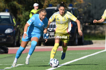 2024-11-03 - Marija Banusic of Napoli Femminile competes for the ball with Viola Monica Calligaris of Juventus FC during the Soccer- Italian Serie A Women between Napoli Femminile vs Juventus FC at Arena Giuseppe Piccolo Stadium - NAPOLI FEMMINILE VS JUVENTUS FC - ITALIAN SERIE A WOMEN - SOCCER