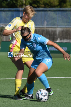 2024-11-03 - competes for the ball with Michela Giordano of Napoli Femminile during the Soccer- Italian Serie A Women between Napoli Femminile vs Juventus FC at Arena Giuseppe Piccolo Stadium - NAPOLI FEMMINILE VS JUVENTUS FC - ITALIAN SERIE A WOMEN - SOCCER