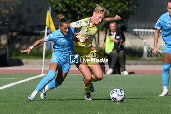 2024-11-03 - Elsa Helena Pelgander of Juventus FC competes for the ball with Paulina Hate Hrumbiegel of Juventus FC during the Soccer- Italian Serie A Women between Napoli Femminile vs Juventus FC at Arena Giuseppe Piccolo Stadium - NAPOLI FEMMINILE VS JUVENTUS FC - ITALIAN SERIE A WOMEN - SOCCER