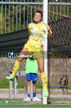 2024-11-03 - Cristina Girelli of Juventus FC celebrates after scoring goal during the Soccer- Italian Serie A Women between Napoli Femminile vs Juventus FC at Arena Giuseppe Piccolo Stadium - NAPOLI FEMMINILE VS JUVENTUS FC - ITALIAN SERIE A WOMEN - SOCCER