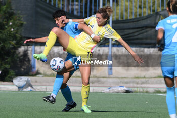 2024-11-03 - Cristina Girelli of Juventus FC competes for the ball with Paola Di MArino of Napoli Femminile during the Soccer- Italian Serie A Women between Napoli Femminile vs Juventus FC at Arena Giuseppe Piccolo Stadium - NAPOLI FEMMINILE VS JUVENTUS FC - ITALIAN SERIE A WOMEN - SOCCER