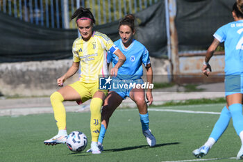 2024-11-03 - Barbara Bonansea of Juventus FC competes for the ball with Cecilie Sandvei of Napoli Femminile during the Soccer- Italian Serie A Women between Napoli Femminile vs Juventus FC at Arena Giuseppe Piccolo Stadium - NAPOLI FEMMINILE VS JUVENTUS FC - ITALIAN SERIE A WOMEN - SOCCER