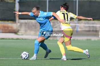 2024-11-03 - Maja Jelcic of Napoli Femminile competes for the ball with Barbara Bonansea of Juventus FC during the Soccer- Italian Serie A Women between Napoli Femminile vs Juventus FC at Arena Giuseppe Piccolo Stadium - NAPOLI FEMMINILE VS JUVENTUS FC - ITALIAN SERIE A WOMEN - SOCCER