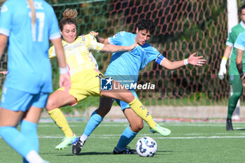 2024-11-03 - Paola Di MArino of Napoli Femminile competes for the ball with Maja Jelcic of Napoli Femminile during the Soccer- Italian Serie A Women between Napoli Femminile vs Juventus FC at Arena Giuseppe Piccolo Stadium - NAPOLI FEMMINILE VS JUVENTUS FC - ITALIAN SERIE A WOMEN - SOCCER