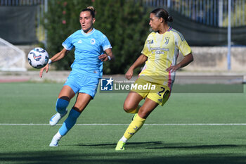 2024-11-03 - Estelle Cascarino of Juventus FC competes for the ball with Tecla Pettenuzzo of Napoli Femminile during the Soccer- Italian Serie A Women between Napoli Femminile vs Juventus FC at Arena Giuseppe Piccolo Stadium - NAPOLI FEMMINILE VS JUVENTUS FC - ITALIAN SERIE A WOMEN - SOCCER