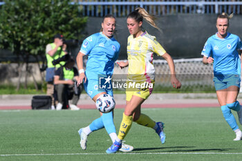 2024-11-03 - Viola Monica Calligaris of Juventus FC competes for the ball with Gloria Sliskovic of Napoli Femminile during the Soccer- Italian Serie A Women between Napoli Femminile vs Juventus FC at Arena Giuseppe Piccolo Stadium - NAPOLI FEMMINILE VS JUVENTUS FC - ITALIAN SERIE A WOMEN - SOCCER