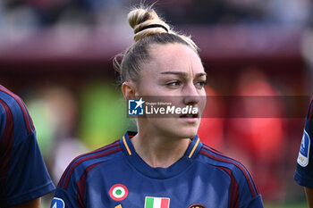 2024-11-09 - Giada Greggi of A.S. Roma Femminile during the 9th day of the Serie A Femminile eBay Championship between A.S. Roma and A.C.F. Fiorentina Femminile at the Tre Fontane Stadium on November 9, 2024 in Rome, Italy. - AS ROMA VS ACF FIORENTINA - ITALIAN SERIE A WOMEN - SOCCER