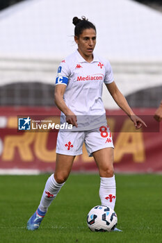 2024-11-09 - Veronica Boquete of A.C.F Fiorentina in action during the 9th day of the Serie A Femminile eBay Championship between A.S. Roma and A.C.F. Fiorentina Femminile at the Tre Fontane Stadium on November 9, 2024 in Rome, Italy. - AS ROMA VS ACF FIORENTINA - ITALIAN SERIE A WOMEN - SOCCER