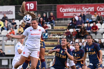 2024-11-09 - Frederikke Thogersen of A.S. Roma Femminile and Emma Snerle of A.C.F Fiorentina during the 9th day of the Serie A Femminile eBay Championship between A.S. Roma and A.C.F. Fiorentina Femminile at the Tre Fontane Stadium on November 9, 2024 in Rome, Italy. - AS ROMA VS ACF FIORENTINA - ITALIAN SERIE A WOMEN - SOCCER