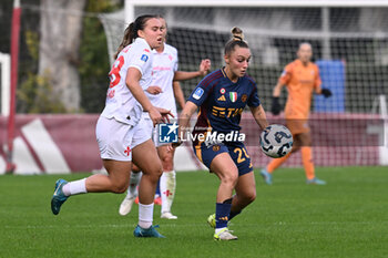 2024-11-09 - Emma Snerle of A.C.F Fiorentina and Giada Greggi of A.S. Roma Femminile in action during the 9th day of the Serie A Femminile eBay Championship between A.S. Roma and A.C.F. Fiorentina Femminile at the Tre Fontane Stadium on November 9, 2024 in Rome, Italy. - AS ROMA VS ACF FIORENTINA - ITALIAN SERIE A WOMEN - SOCCER