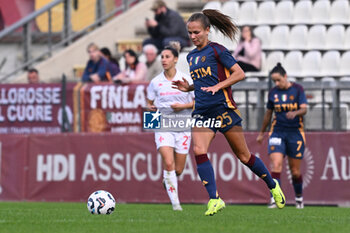 2024-11-09 - Frederikke Thogersen of A.S. Roma Femminile in action during the 9th day of the Serie A Femminile eBay Championship between A.S. Roma and A.C.F. Fiorentina Femminile at the Tre Fontane Stadium on November 9, 2024 in Rome, Italy. - AS ROMA VS ACF FIORENTINA - ITALIAN SERIE A WOMEN - SOCCER