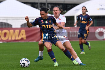 2024-11-09 - Emma Snerle of A.C.F Fiorentina and Lucia Di Guglielmo of A.S. Roma Femminile in action during the 9th day of the Serie A Femminile eBay Championship between A.S. Roma and A.C.F. Fiorentina Femminile at the Tre Fontane Stadium on November 9, 2024 in Rome, Italy. - AS ROMA VS ACF FIORENTINA - ITALIAN SERIE A WOMEN - SOCCER