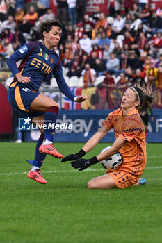 2024-11-09 - Valentina Giacinti of A.S. Roma Femminile and Cecilie Fiskerstrand of A.C.F Fiorentina in action during the 9th day of the Serie A Femminile eBay Championship between A.S. Roma and A.C.F. Fiorentina Femminile at the Tre Fontane Stadium on November 9, 2024 in Rome, Italy. - AS ROMA VS ACF FIORENTINA - ITALIAN SERIE A WOMEN - SOCCER