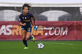 2024-11-09 - Frederikke Thogersen of A.S. Roma Femminile in action during the 9th day of the Serie A Femminile eBay Championship between A.S. Roma and A.C.F. Fiorentina Femminile at the Tre Fontane Stadium on November 9, 2024 in Rome, Italy. - AS ROMA VS ACF FIORENTINA - ITALIAN SERIE A WOMEN - SOCCER