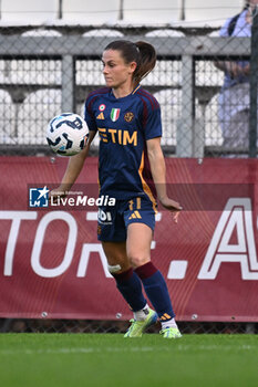 2024-11-09 - Emilie Haavi of A.S. Roma Femminile in action during the 9th day of the Serie A Femminile eBay Championship between A.S. Roma and A.C.F. Fiorentina Femminile at the Tre Fontane Stadium on November 9, 2024 in Rome, Italy. - AS ROMA VS ACF FIORENTINA - ITALIAN SERIE A WOMEN - SOCCER