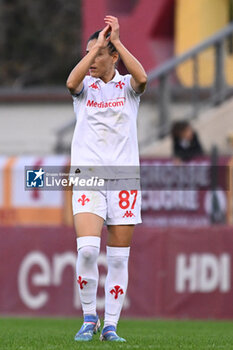 2024-11-09 - Veronica Boquete of A.C.F Fiorentina during the 9th day of the Serie A Femminile eBay Championship between A.S. Roma and A.C.F. Fiorentina Femminile at the Tre Fontane Stadium on November 9, 2024 in Rome, Italy. - AS ROMA VS ACF FIORENTINA - ITALIAN SERIE A WOMEN - SOCCER