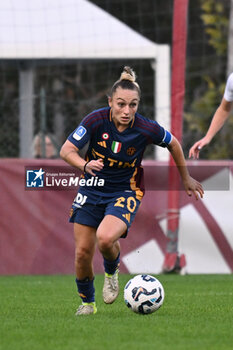 2024-11-09 - Giada Greggi of A.S. Roma Femminile in action during the 9th day of the Serie A Femminile eBay Championship between A.S. Roma and A.C.F. Fiorentina Femminile at the Tre Fontane Stadium on November 9, 2024 in Rome, Italy. - AS ROMA VS ACF FIORENTINA - ITALIAN SERIE A WOMEN - SOCCER