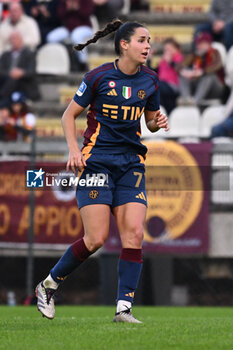 2024-11-09 - Evelyne Viens of A.S. Roma Femminile during the 9th day of the Serie A Femminile eBay Championship between A.S. Roma and A.C.F. Fiorentina Femminile at the Tre Fontane Stadium on November 9, 2024 in Rome, Italy. - AS ROMA VS ACF FIORENTINA - ITALIAN SERIE A WOMEN - SOCCER