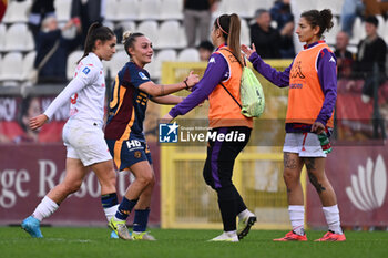 2024-11-09 - A.S. Roma Femminile celebrate the victory during the 9th day of the Serie A Femminile eBay Championship between A.S. Roma and A.C.F. Fiorentina Femminile at the Tre Fontane Stadium on November 9, 2024 in Rome, Italy. - AS ROMA VS ACF FIORENTINA - ITALIAN SERIE A WOMEN - SOCCER