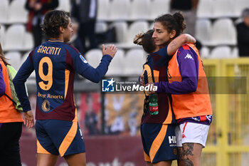 2024-11-09 - A.S. Roma Femminile celebrate the victory during the 9th day of the Serie A Femminile eBay Championship between A.S. Roma and A.C.F. Fiorentina Femminile at the Tre Fontane Stadium on November 9, 2024 in Rome, Italy. - AS ROMA VS ACF FIORENTINA - ITALIAN SERIE A WOMEN - SOCCER