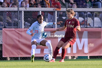 2024-11-17 - AS Roma's Valentina Giacinti  and Lazio's Women Carina Baltrip-Reyes  during the Italian Football Championship League A Women 2024/2025 match between AS Roma vs SS Lazio at the Tre Fontane stadium on 17 November 2024. - AS ROMA VS LAZIO WOMEN - ITALIAN SERIE A WOMEN - SOCCER