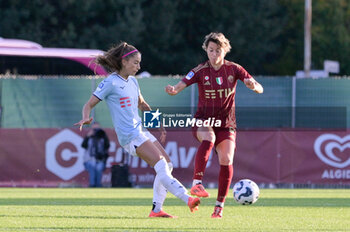 2024-11-17 - Lazio’s Women Eleonora Goldoni  and AS Roma's Valentina Giacinti  during the Italian Football Championship League A Women 2024/2025 match between AS Roma vs SS Lazio at the Tre Fontane stadium on 17 November 2024. - AS ROMA VS LAZIO WOMEN - ITALIAN SERIE A WOMEN - SOCCER