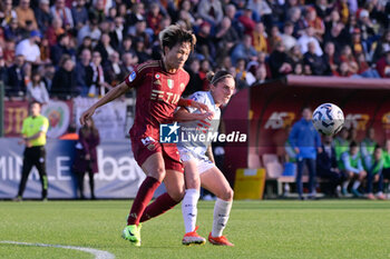 2024-11-17 - AS Roma's Moeka Minami  and Lazio’s Women Noemi Visentin  during the Italian Football Championship League A Women 2024/2025 match between AS Roma vs SS Lazio at the Tre Fontane stadium on 17 November 2024. - AS ROMA VS LAZIO WOMEN - ITALIAN SERIE A WOMEN - SOCCER