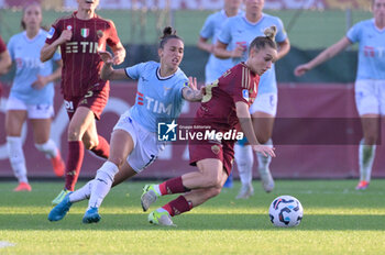 2024-11-17 - AS Roma's Giada Greggi  and Lazio’s Women Elisabetta Oliviero  during the Italian Football Championship League A Women 2024/2025 match between AS Roma vs SS Lazio at the Tre Fontane stadium on 17 November 2024. - AS ROMA VS LAZIO WOMEN - ITALIAN SERIE A WOMEN - SOCCER