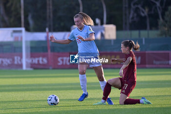 2024-11-17 - Lazio’s Women Federica D'Auria and AS Roma's Emilie Haavi  during the Italian Football Championship League A Women 2024/2025 match between AS Roma vs SS Lazio at the Tre Fontane stadium on 17 November 2024. - AS ROMA VS LAZIO WOMEN - ITALIAN SERIE A WOMEN - SOCCER