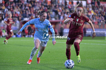 2024-11-17 - Lazio’s Women Noemi Visentin and AS Roma's Benedetta Glionna  during the Italian Football Championship League A Women 2024/2025 match between AS Roma vs SS Lazio at the Tre Fontane stadium on 17 November 2024. - AS ROMA VS LAZIO WOMEN - ITALIAN SERIE A WOMEN - SOCCER