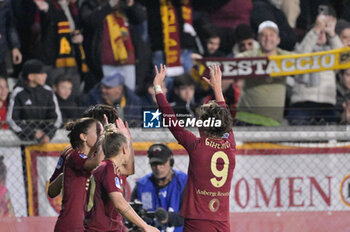 2024-11-17 - AS Roma's Valentina Giacinti  celebrates after scoring the goal 2-0 during the Italian Football Championship League A Women 2024/2025 match between AS Roma vs SS Lazio at the Tre Fontane stadium on 17 November 2024. - AS ROMA VS LAZIO WOMEN - ITALIAN SERIE A WOMEN - SOCCER