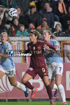 2024-11-17 - AS Roma's Valentina Giacinti and Lazio's Women Megan Connolly  during the Italian Football Championship League A Women 2024/2025 match between AS Roma vs SS Lazio at the Tre Fontane stadium on 17 November 2024. - AS ROMA VS LAZIO WOMEN - ITALIAN SERIE A WOMEN - SOCCER