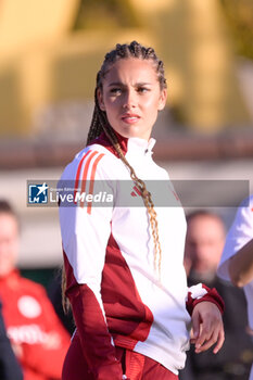 2024-11-17 - AS Roma's Alayah Sophia Pilgrim  during the Italian Football Championship League A Women 2024/2025 match between AS Roma vs SS Lazio at the Tre Fontane stadium on 17 November 2024. - AS ROMA VS LAZIO WOMEN - ITALIAN SERIE A WOMEN - SOCCER