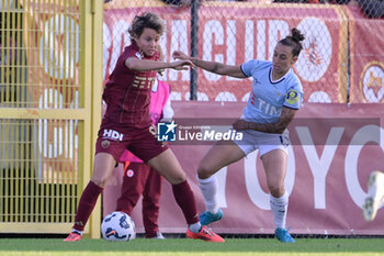 2024-11-17 - AS Roma's Valentina Giacinti and Lazio’s Women Elisabetta Oliviero during the Italian Football Championship League A Women 2024/2025 match between AS Roma vs SS Lazio at the Tre Fontane stadium on 17 November 2024. - AS ROMA VS LAZIO WOMEN - ITALIAN SERIE A WOMEN - SOCCER