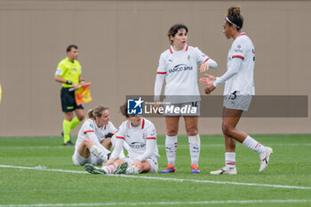 2024-11-24 - #20 Angelica Soffia (Milan Women) and #12 Marta Mascarello (Milan Women) at the end of the match - ACF FIORENTINA VS AC MILAN - ITALIAN SERIE A WOMEN - SOCCER