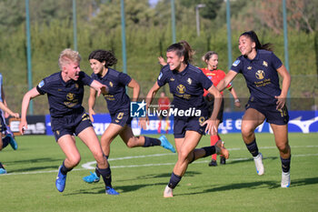 2024-09-21 - Juventus’ Sofia Cantore  celebrates after scoring the goal 1-2 during the Italian Football Championship League A Women 2024/2025 match between SS Lazio Femminile vs Juventus Femminile at the on 21 September 2024. - LAZIO WOMEN VS JUVENTUS FC - ITALIAN SERIE A WOMEN - SOCCER