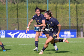 2024-09-21 - Juventus’ Sofia Cantore  celebrates after scoring the goal 1-2 during the Italian Football Championship League A Women 2024/2025 match between SS Lazio Femminile vs Juventus Femminile at the on 21 September 2024. - LAZIO WOMEN VS JUVENTUS FC - ITALIAN SERIE A WOMEN - SOCCER