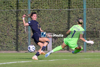 2024-09-21 - Juventus’ Sofia Cantore and Lazio's Women Sara Cetinja  during the Italian Football Championship League A Women 2024/2025 match between SS Lazio Femminile vs Juventus Femminile at the on 21 September 2024. - LAZIO WOMEN VS JUVENTUS FC - ITALIAN SERIE A WOMEN - SOCCER