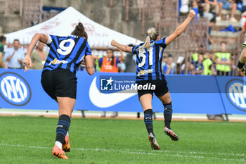 2024-09-22 - #31 Tessa Wullaert of Inter Women celebrates scoring her team's first goal to make the score 1-0 during Serie A Ebay Femminile 24/25 match between FC Inter Women and AC Milan Wome at Arena Civica Ernesto Breda, Milano - INTER - FC INTERNAZIONALE VS AC MILAN - ITALIAN SERIE A WOMEN - SOCCER