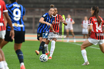 2024-09-22 - #14 Chiara Robustellini of Inter Women passes the ball during Serie A Ebay Femminile 24/25 match between FC Inter Women and AC Milan Wome at Arena Civica Ernesto Breda, Milano - INTER - FC INTERNAZIONALE VS AC MILAN - ITALIAN SERIE A WOMEN - SOCCER