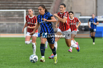 2024-09-22 - #7 Haley Bugeja of Inter Women in action during Serie A Ebay Femminile 24/25 match between FC Inter Women and AC Milan Wome at Arena Civica Ernesto Breda, Milano - INTER - FC INTERNAZIONALE VS AC MILAN - ITALIAN SERIE A WOMEN - SOCCER