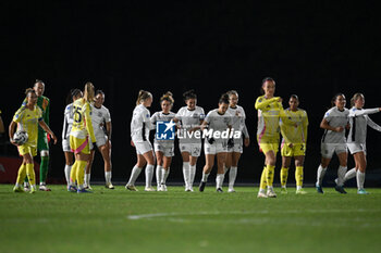 2024-11-24 - Team of Como Calcio Women celebrating after a goal during the Serie A match football between Como Calcio Women and Juventus FC Women on 24 of November 2024 at Ferruccio Trabattoni stadium in Seregno, Italy - FC COMO WOMEN VS JUVENTUS FC - ITALIAN SERIE A WOMEN - SOCCER