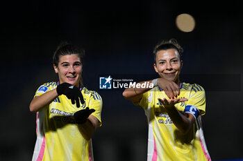 2024-11-24 - Caruso Arianna of Juventus Fc Women and Cantore Sofia of Juventus Women celebrating after a goal during the Serie A match football between Como Calcio Women and Juventus FC Women on 24 of November 2024 at Ferruccio Trabattoni stadium in Seregno, Italy - FC COMO WOMEN VS JUVENTUS FC - ITALIAN SERIE A WOMEN - SOCCER