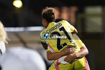 2024-11-24 - Schatzer Eva of Juventus Fc Women and Caruso Arianna of Juventus Fc Women celebrating after a goal during the Serie A match football between Como Calcio Women and Juventus FC Women on 24 of November 2024 at Ferruccio Trabattoni stadium in Seregno, Italy - FC COMO WOMEN VS JUVENTUS FC - ITALIAN SERIE A WOMEN - SOCCER