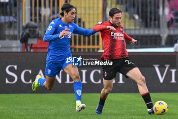 2024-01-07 - Ac Milan's defender Davide Calabria against Empoli'FC's midfielder Youssef Maleh - EMPOLI FC VS AC MILAN - ITALIAN SERIE A - SOCCER